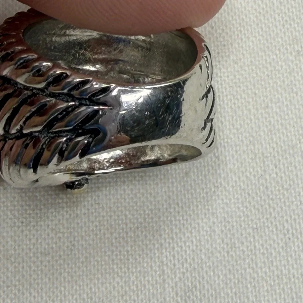 Vintage Chunky Two Tone Cable Ring Size 5 Y2K Grunge Punk Statement